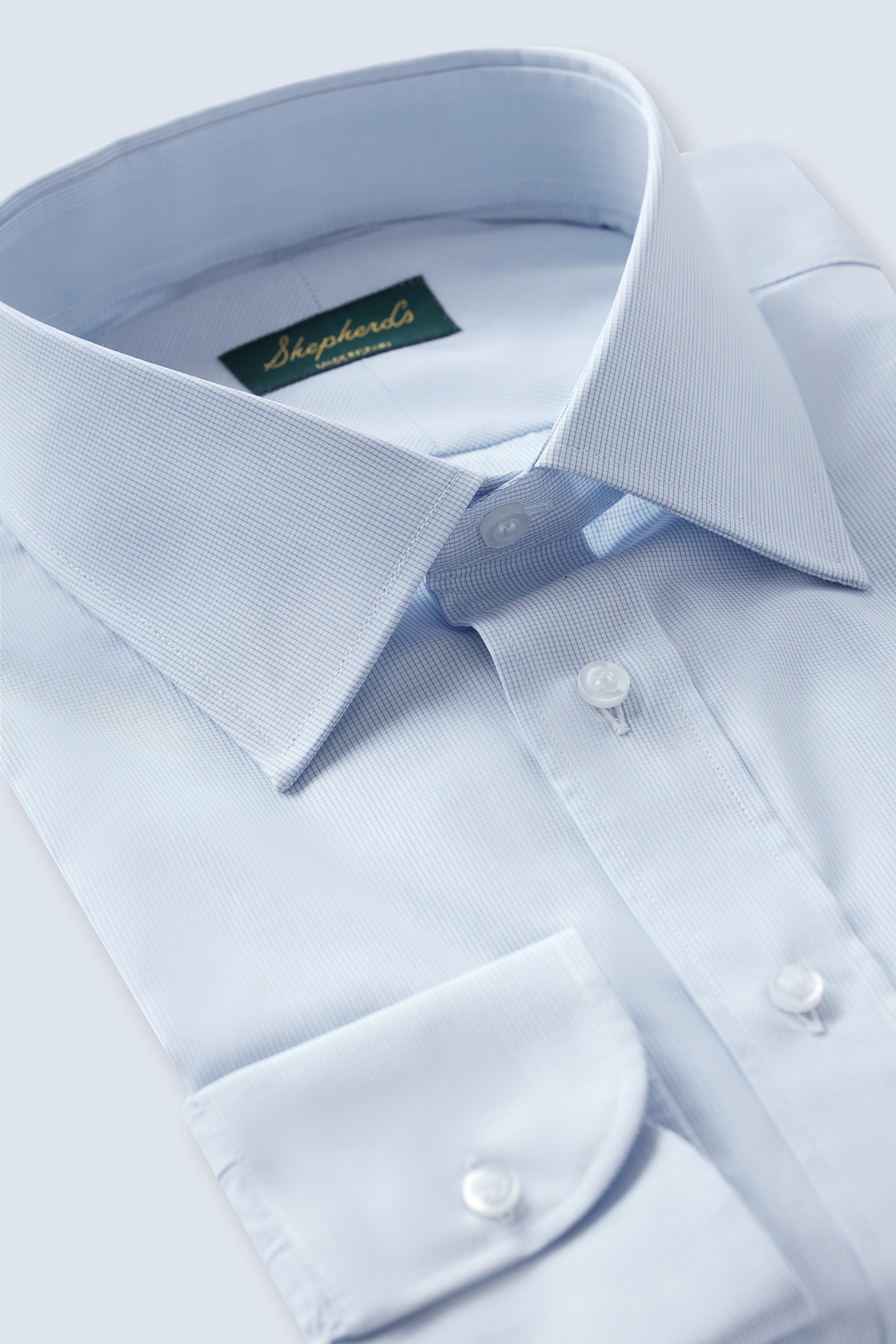 No. 2 Blue Graph Check Shirt - Shepherd’s