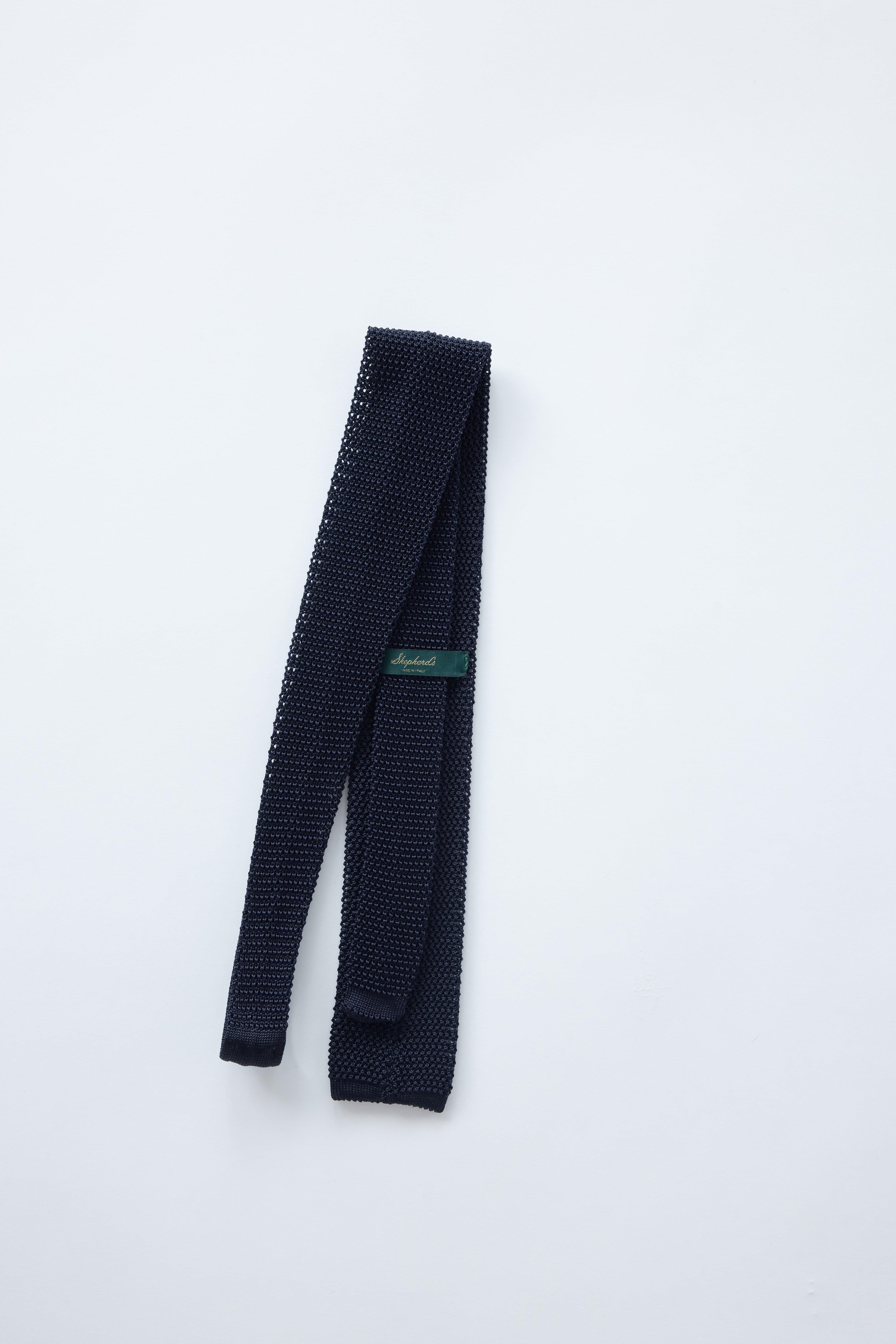 Navy Knit Tie - Shepherd’s