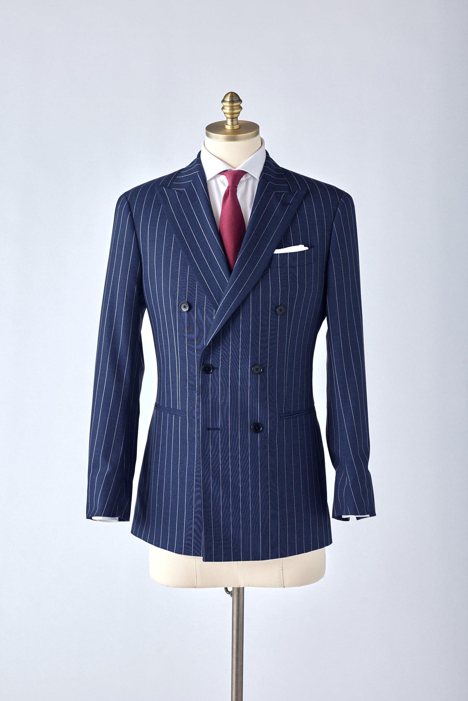 Navy Pinstripe Double-Breasted Suit Shepherd's1