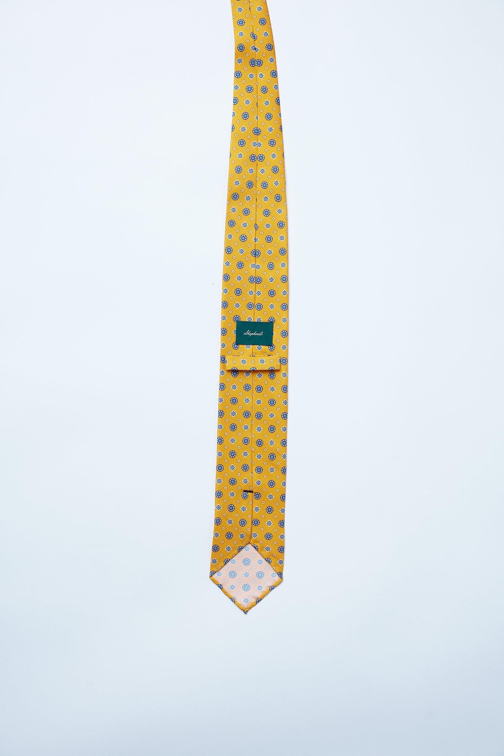 Floral Printed Silk Tie-Yellow - Shepherd’s