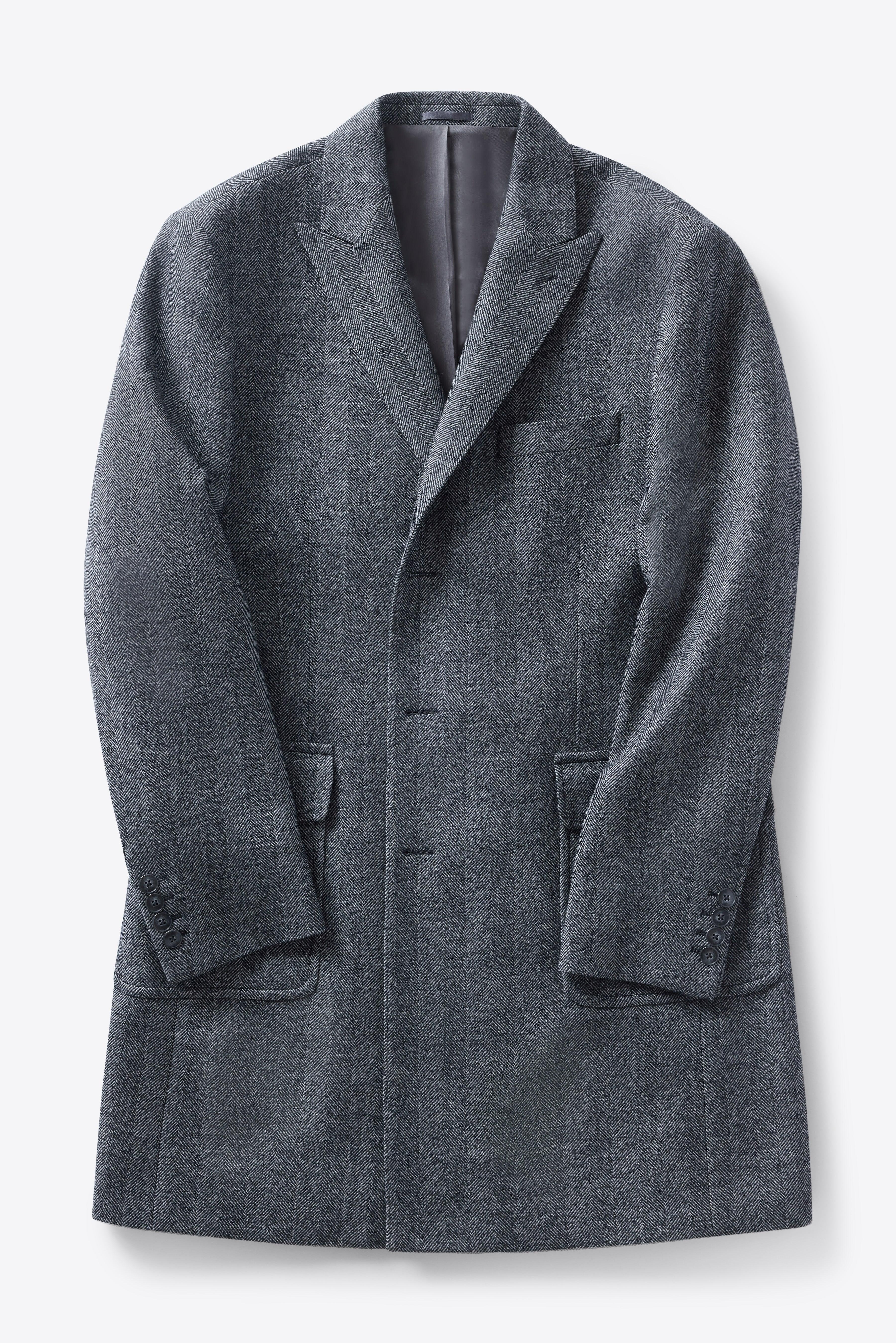 Peak Lapel Herringbone Overcoat Shepherd's - Main Image