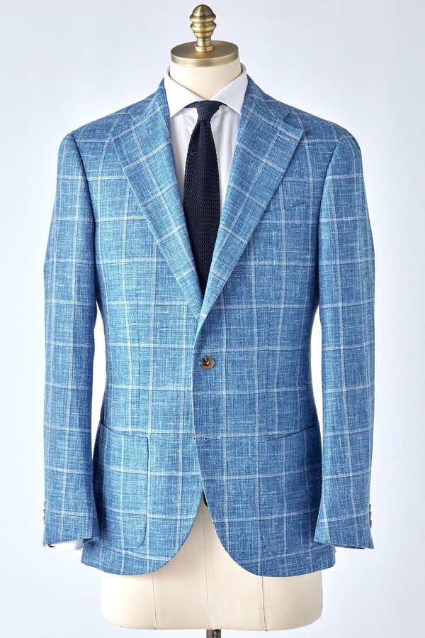 Pale Blue Linen-Wool Jacket
