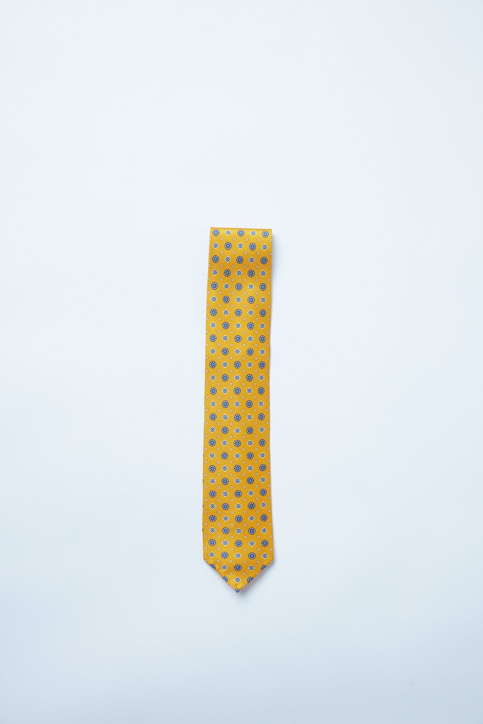 Floral Printed Silk Tie-Yellow - Shepherd’s
